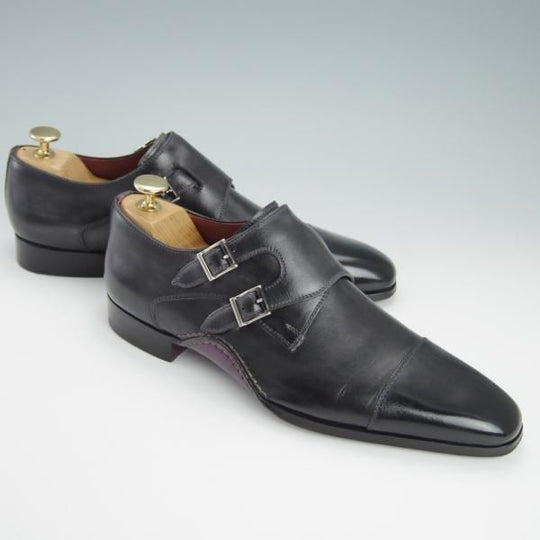 極美品★(スペイン製)マグナーニ SIZE 39【国内販売価格￥82,500-★オパンケ/ボロネーゼ製法】18371/カーフ/黒/メンズ/MAGNANNI★g587