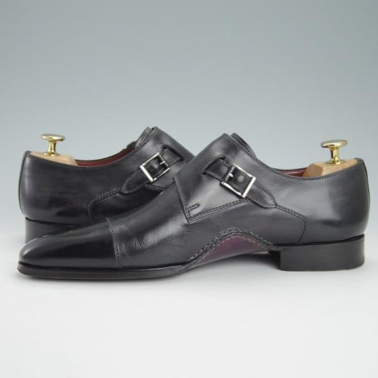 極美品★(スペイン製)マグナーニ SIZE 39【国内販売価格￥82,500-★オパンケ/ボロネーゼ製法】18371/カーフ/黒/メンズ/MAGNANNI★g587