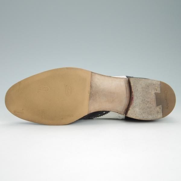 極上★チャーチ(レディース) SIZE 36.5【★バーウッド/BURWOOD 3W】フルブローグ/カーフ×パテント/黒×白/Church's★g588