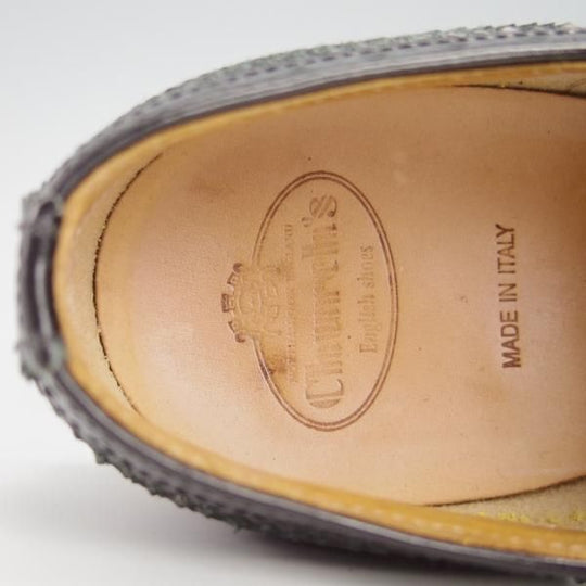 極上★チャーチ(レディース) SIZE 36.5【★バーウッド/BURWOOD 3W】フルブローグ/カーフ×パテント/黒×白/Church's★g588