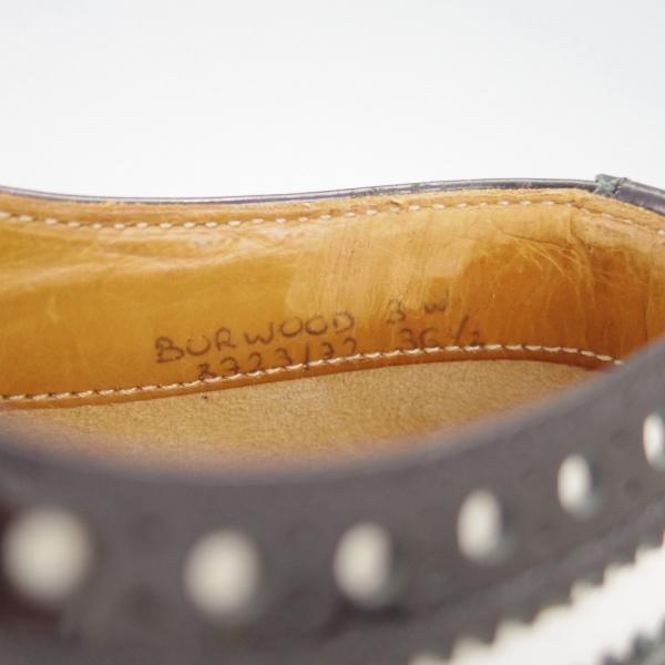 極上★チャーチ(レディース) SIZE 36.5【★バーウッド/BURWOOD 3W】フルブローグ/カーフ×パテント/黒×白/Church's★g588