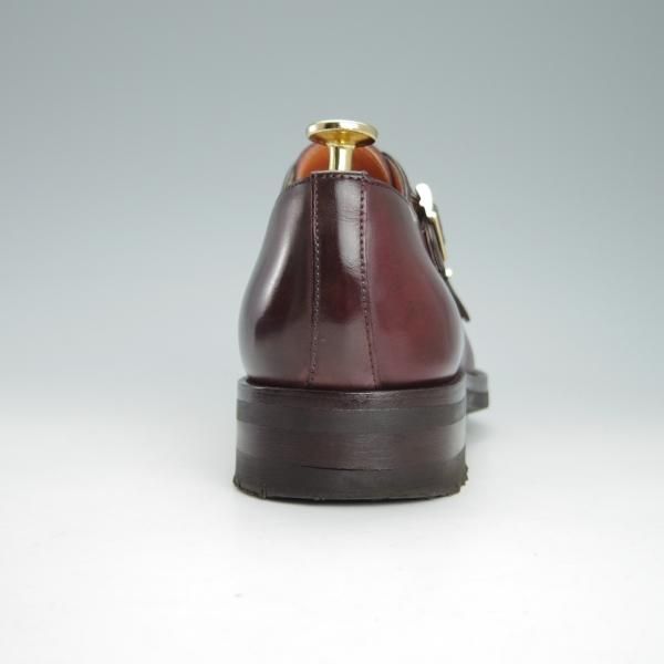 極美品★(伊)サントーニ SIZE 5.5【貴重★グッドイヤー・ボローニャ製法/14304】ダブルモンク/カーフ/赤茶/Santoni★g591