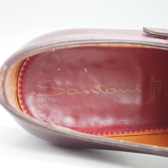 極美品★(伊)サントーニ SIZE 5.5【貴重★グッドイヤー・ボローニャ製法/14304】ダブルモンク/カーフ/赤茶/Santoni★g591