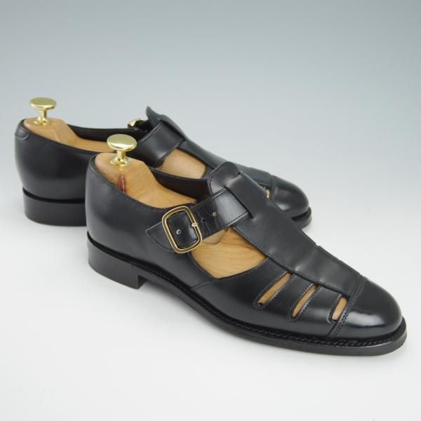 美品★(英)チーニー(レディース) 3.5D【定価￥69,300-★FILEY/フィリー】251ラスト/グルカサンダル/カーフ/黒/CHEANEY★g602