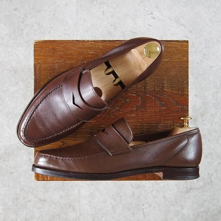 ★クロケット&ジョーンズ 6.5E【モデル定価￥75,900-★SELHURST/366ラスト】コインローファー/グレインレザー/濃茶/Crockett&Jones★g603