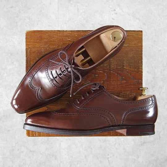 美品★クロケット&ジョーンズ 6.5E【★DRUMMOND/348ラスト】ドラモンド/オックスフォードシューズ/カーフ/濃茶/Crockett&Jones★g604