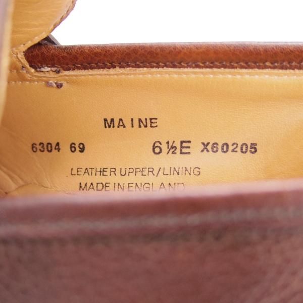 極上★クロケット&ジョーンズ 6.5E【定価￥83,600-★ビームスF別注/MAINE】376ラスト/コインローファー/濃茶/BEAMS/Crockett&Jones★g605