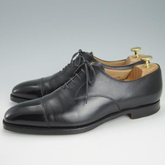 極上★クロケット&ジョーンズ 7.5E【定価￥86,900-★HALLAM/バーニーズNY別注/348ラスト】ストレートチップ/黒/Crockett&Jones★g606