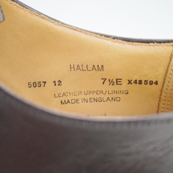 極上★クロケット&ジョーンズ 7.5E【定価￥86,900-★HALLAM/バーニーズNY別注/348ラスト】ストレートチップ/黒/Crockett&Jones★g606