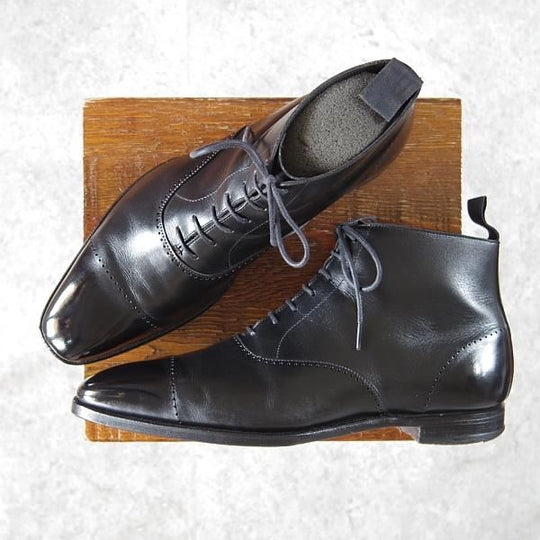 極上★クロケット&ジョーンズ 7E【ハンドグレードライン★369ラスト/STOWE】レースアップブーツ/カーフ/黒/メンズ/Crockett&Jones★g608