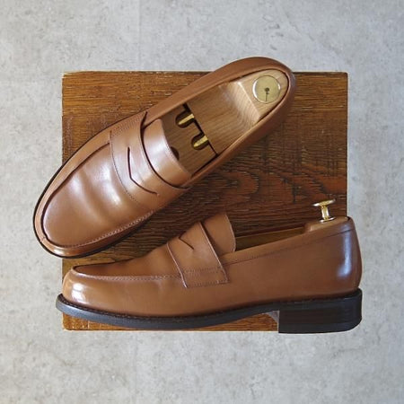 極上★パラブーツ SIZE 6【モデル定価￥77,000-★アドニス/ADONIS】ギャラクシーソール/コインローファーカーフ/茶/Paraboot★g612