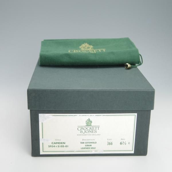 美品★クロケット&ジョーンズ 6.5E【モデル定価￥74,800-★ビームスF別注/CAMDEN】366ラスト/コインローファー/茶/Crockett&Jones★g614