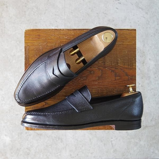 美品★クロケット&ジョーンズ 6.5E【モデル定価￥75,900-★バーニーズNY別注/SELHURST】366ラスト/ローファー/黒/Crockett&Jones★g615