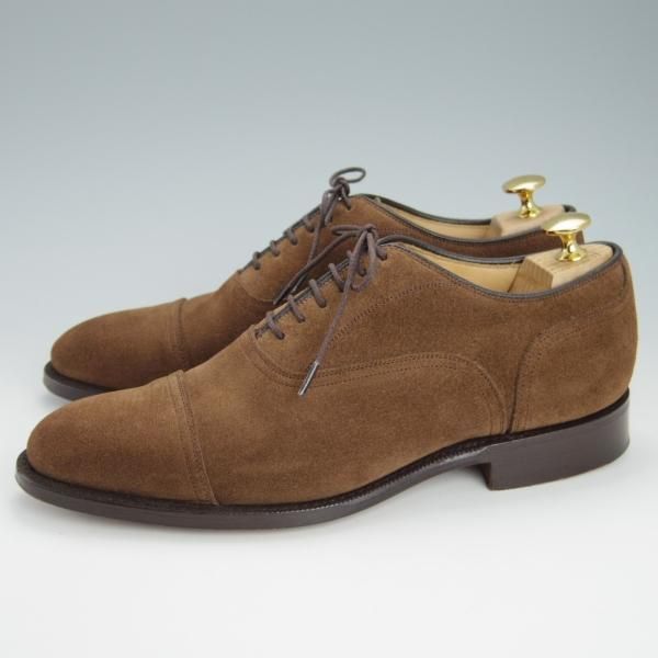 極美品★チャーチ 65F/UK6.5【★GOODRICH 2/108ラスト】4都市ロゴ/ストレートチップ/スエード/濃茶/メンズ/Church's★g616