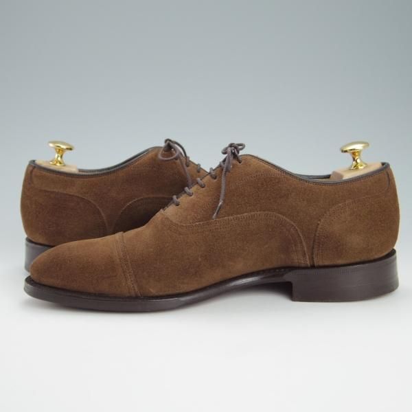 極美品★チャーチ 65F/UK6.5【★GOODRICH 2/108ラスト】4都市ロゴ/ストレートチップ/スエード/濃茶/メンズ/Church's★g616