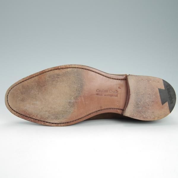 極美品★チャーチ 65F/UK6.5【★GOODRICH 2/108ラスト】4都市ロゴ/ストレートチップ/スエード/濃茶/メンズ/Church's★g616