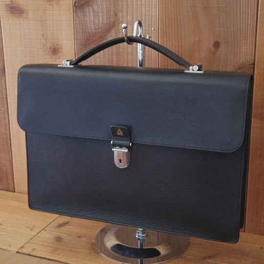 極上★ダンヒル/dunhill【定価15万円程度★ボードン/Bourdon Single Document Case】ブリーフケース/メンズ/ビジネス/バッグ/黒★N5707