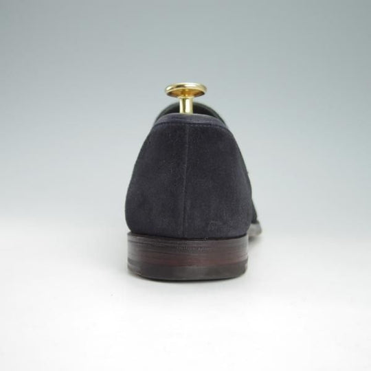 極上★クロケット&ジョーンズ 6.5E【★SELSEY/366ラスト】コインローファー/スエード/紺/メンズ/Crockett&Jones★g631