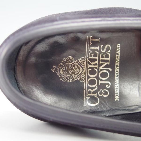 極上★クロケット&ジョーンズ 6.5E【★SELSEY/366ラスト】コインローファー/スエード/紺/メンズ/Crockett&Jones★g631