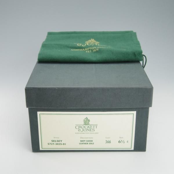 極上★クロケット&ジョーンズ 6.5E【★SELSEY/366ラスト】コインローファー/スエード/紺/メンズ/Crockett&Jones★g631