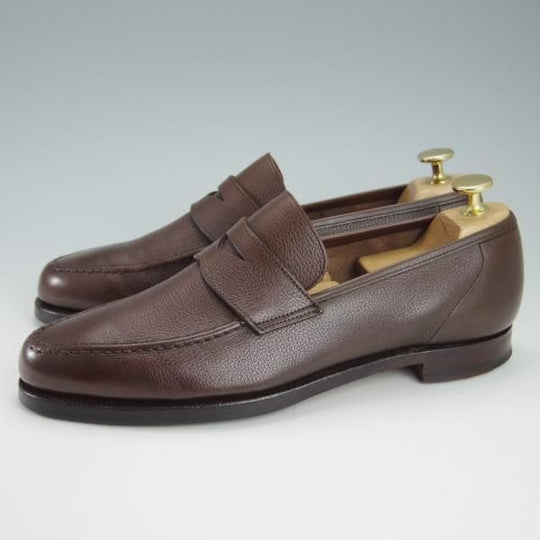 美品★クロケット&ジョーンズ 6.5E【定価￥83,600-★バーニーズNY別注/SELHURST】366ラスト/ローファー/濃茶/Crockett&Jones★g632