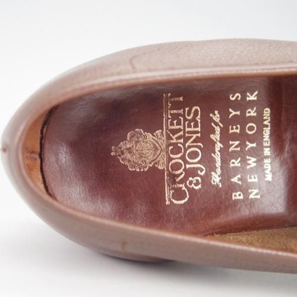 美品★クロケット&ジョーンズ 6.5E【定価￥83,600-★バーニーズNY別注/SELHURST】366ラスト/ローファー/濃茶/Crockett&Jones★g632