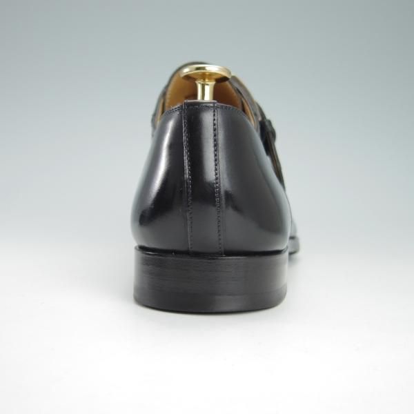 極美品★(スペイン製)マグナーニ SIZE 39【★ボロネーゼ製法/18982】モンクストラップ/カーフ×グレインレザー/黒/MAGNANNI★g634