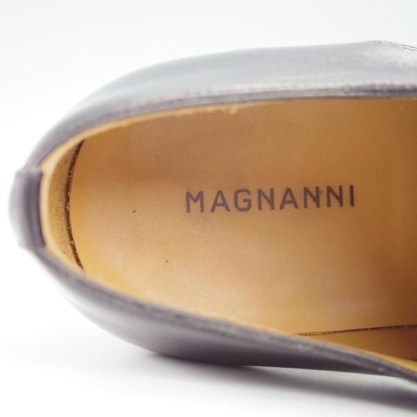極美品★(スペイン製)マグナーニ SIZE 39【★ボロネーゼ製法/18982】モンクストラップ/カーフ×グレインレザー/黒/MAGNANNI★g634