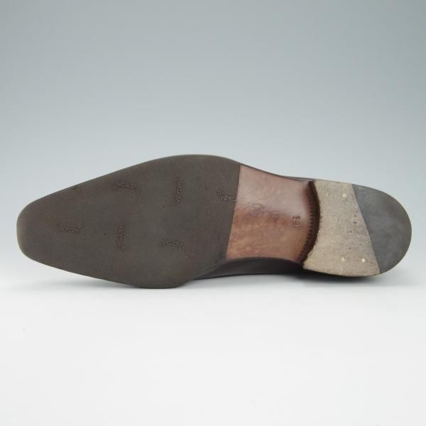 極上★(伊)アルティオリ SIZE 6.5【定価15万円以上★パティーヌ/センターエラスティック】濃茶系/スリッポン/カーフ/ARTIOLI★g635