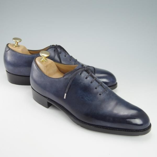極美品★(福岡)Corno blu/コルノブルゥ UK6.5程度【オーダー価格27.5万円〜★ビスポーク/専用シューツリー付】(イルチア社)ヌメ革★g638