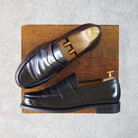 極美品★パラブーツ SIZE 5【定価￥77,000-★アドニス/ADONIS】ギャラクシーソール/コインローファー/カーフ/NOIR/黒/Paraboot★g639