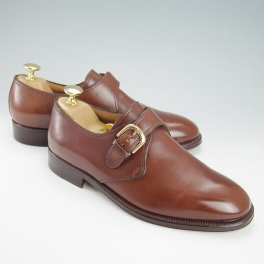 極美品★(伊)タニノクリスチー SIZE 5【定価15万円以上★モンクストラップ/122563】カーフ/茶/メンズ/TANINO CRISCI★g643