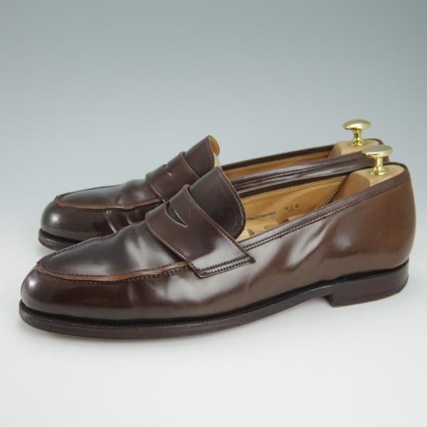 極上★クロケット&ジョーンズ UK9/US9.5E【コードバン仕様★茶/ダークブラウン/ラルフローレン別注】ローファー/Crockett&Jones★g644