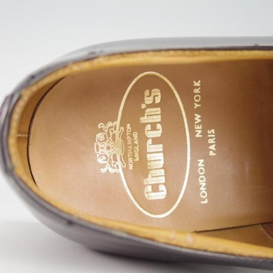 美品★チャーチ 60F/UK6【貴重★73ラスト/コンサル同仕様】THAMES/ストレートチップ/ポリッシュドバインダーカーフ/黒/Church's★g646