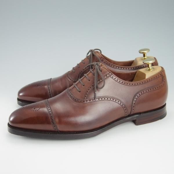 極上★クロケット&ジョーンズ 6.5E【ハンドグレードライン★SELBORNE/358ラスト】セミブローグ/カーフ/茶/メンズ/Crockett&Jones★g647