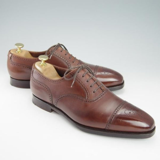 極上★クロケット&ジョーンズ 6.5E【ハンドグレードライン★SELBORNE/358ラスト】セミブローグ/カーフ/茶/メンズ/Crockett&Jones★g647