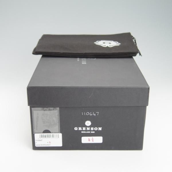 美品★(英)グレンソン 8.5F【モデル定価￥74,800-★LONDON/ロンドン】ストレートチップ/カーフ/赤茶/BURGUNDY/メンズ/GRENSON★g648