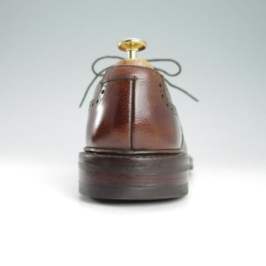 美品★クロケット&ジョーンズ 7E【定価￥90,720-★ダイナイトソール仕様/MILFORD】335ラスト/セミブローグ/茶/Crockett&Jones★g649