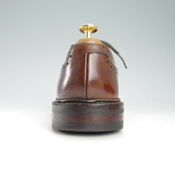 美品★クロケット&ジョーンズ 7E【定価￥90,720-★ダイナイトソール仕様/MILFORD】335ラスト/セミブローグ/茶/Crockett&Jones★g649