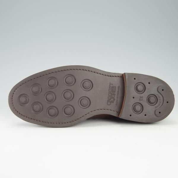 美品★クロケット&ジョーンズ 7E【定価￥90,720-★ダイナイトソール仕様/MILFORD】335ラスト/セミブローグ/茶/Crockett&Jones★g649