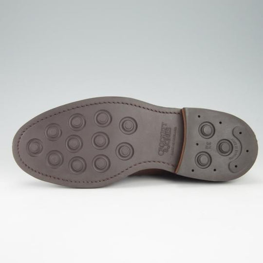 美品★クロケット&ジョーンズ 7E【定価￥90,720-★ダイナイトソール仕様/MILFORD】335ラスト/セミブローグ/茶/Crockett&Jones★g649