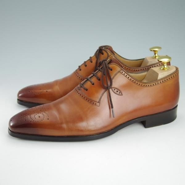 美品★(スペイン製)マグナーニ SIZE 39【★ボロネーゼ製法/オックスフォードシューズ】16614/カーフ/茶/メンズ/MAGNANNI★g652