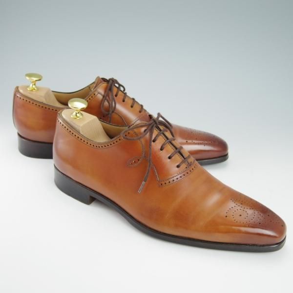 美品★(スペイン製)マグナーニ SIZE 39【★ボロネーゼ製法/オックスフォードシューズ】16614/カーフ/茶/メンズ/MAGNANNI★g652