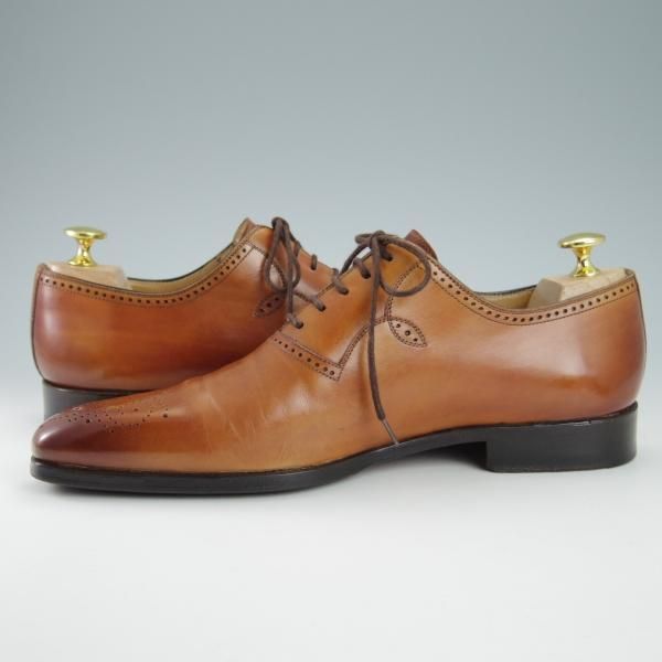 美品★(スペイン製)マグナーニ SIZE 39【★ボロネーゼ製法/オックスフォードシューズ】16614/カーフ/茶/メンズ/MAGNANNI★g652