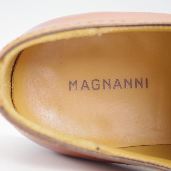 美品★(スペイン製)マグナーニ SIZE 39【★ボロネーゼ製法/オックスフォードシューズ】16614/カーフ/茶/メンズ/MAGNANNI★g652