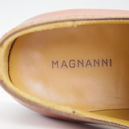 美品★(スペイン製)マグナーニ SIZE 39【★ボロネーゼ製法/オックスフォードシューズ】16614/カーフ/茶/メンズ/MAGNANNI★g652