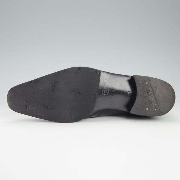 極上★(伊)アルティオリ SIZE 6.5【定価15万円以上★サイドレース】カーフ/黒/シューズ/メンズ/ARTIOLI★g653