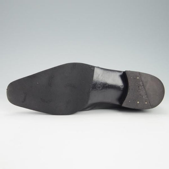 極上★(伊)アルティオリ SIZE 6.5【定価15万円以上★サイドレース】カーフ/黒/シューズ/メンズ/ARTIOLI★g653