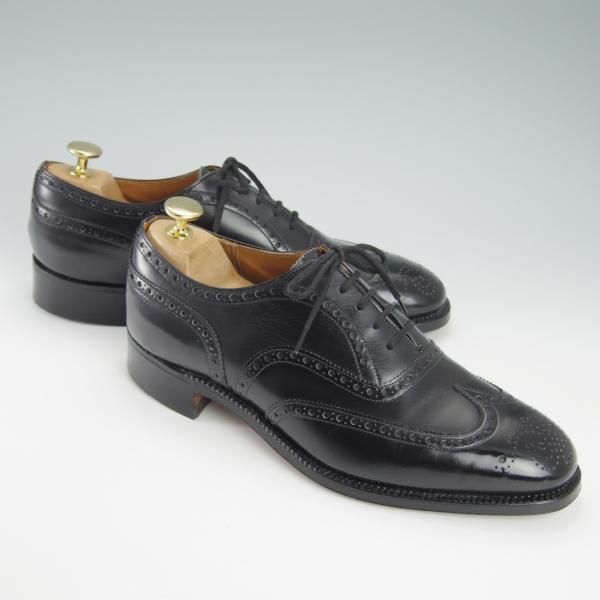 極美品★チャーチ 65F/UK6.5【旧チャーチ★73ラスト/CHETWYND/チェットウィンド】3都市ロゴ/フルブローグ/カーフ/黒/Church's★g659