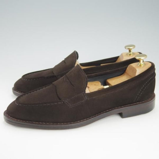 極美品★(米)アレンエドモンズ 8D【現行定価7.5万円程度★Mercer Street/コインローファー】スエード/濃茶/メンズ/ALLEN EDMONDS★g662